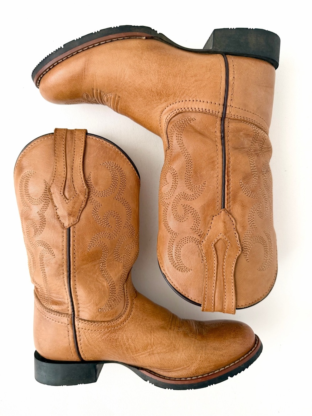 CODY JAMES | Boys Showdown Leather Western Cowboy Boots Tan Brown Size 3 D - Picture 3 of 14